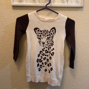 Kids leopard sweater dress